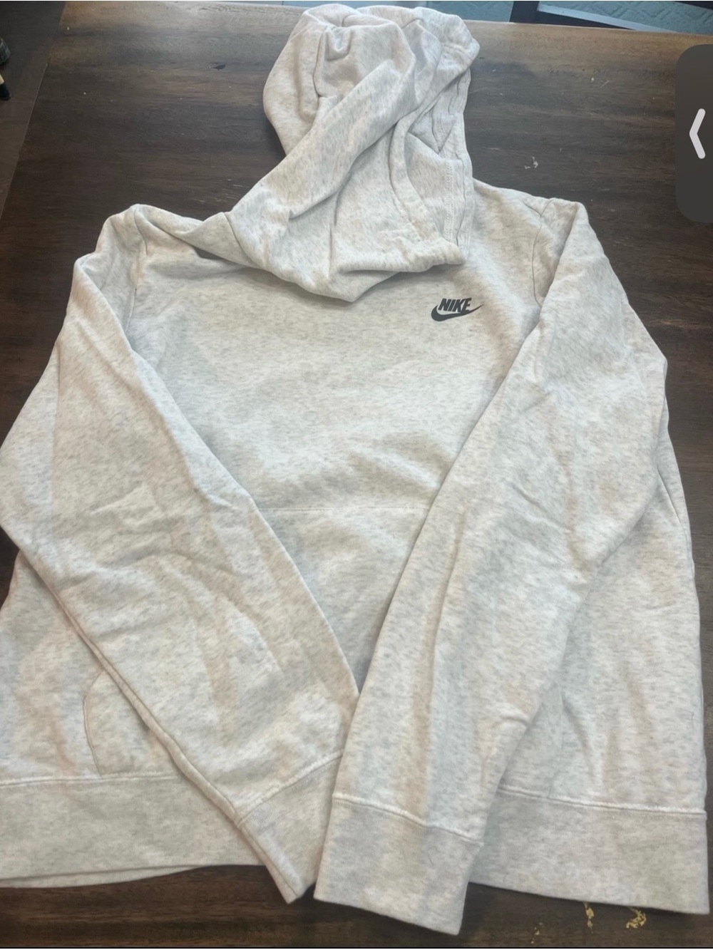 Nike Light Heather Gray Hoodie with Black Logo
